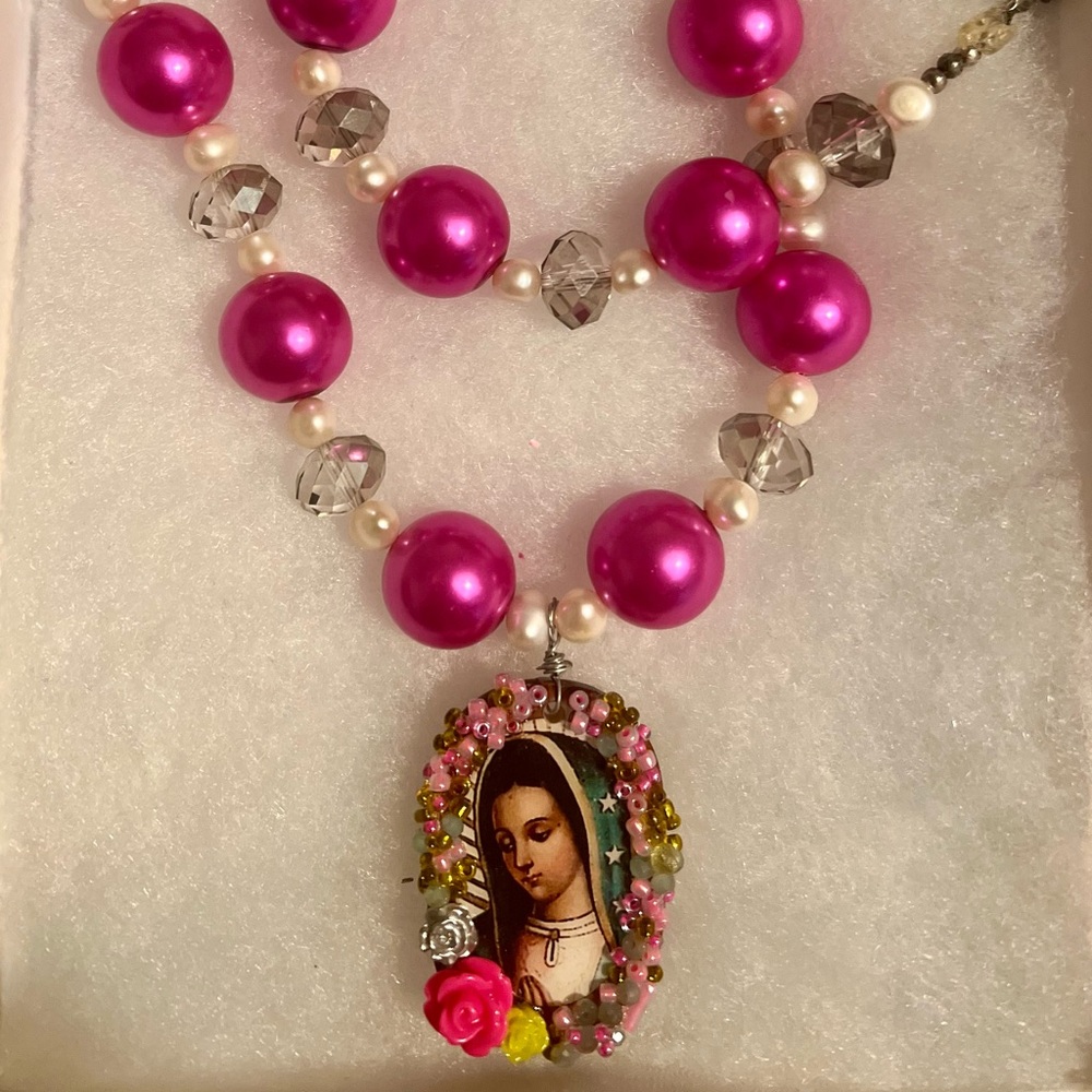 Our Lady of Guadalupe beaded necklace
